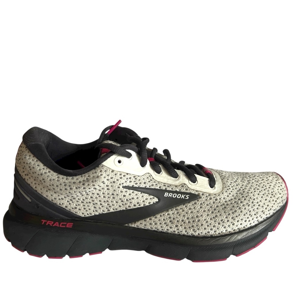 Brooks Women's Trace 1 White Pink Breathable Running Sporty Athletic Shoes SZ 9